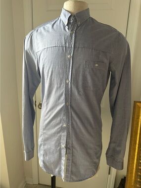 Golden Goose Men's Blue Button-Down Shirt in Light Blue